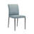 Full Back Top Grain Leather Upholstered Metal Dining Chairs In Blue - Set Of 2-125262763