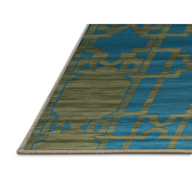 Machine Washable Trellis Brown Area Rug, Rectangle 2' x 3'