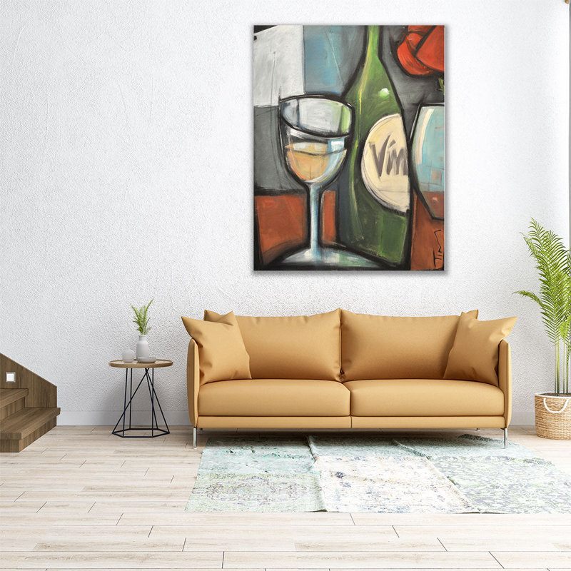 «Wine Bottled Poetry», reproduction d'art sur toile, H 45 po x l 36 po