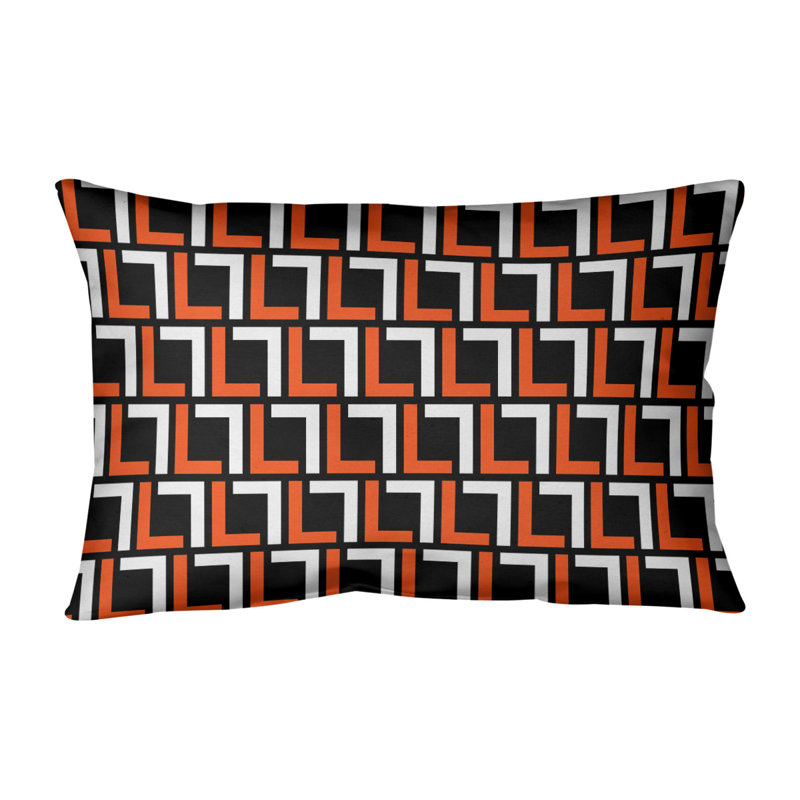 Housse de coussin rectangulaire Cincinnati Football Luxury, Polyester filé, Orange / blanc / noir
