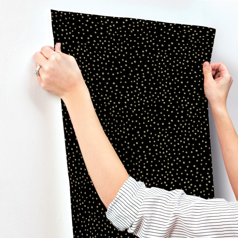 Cassie Gold Petite Polka Wallpaper, Gold