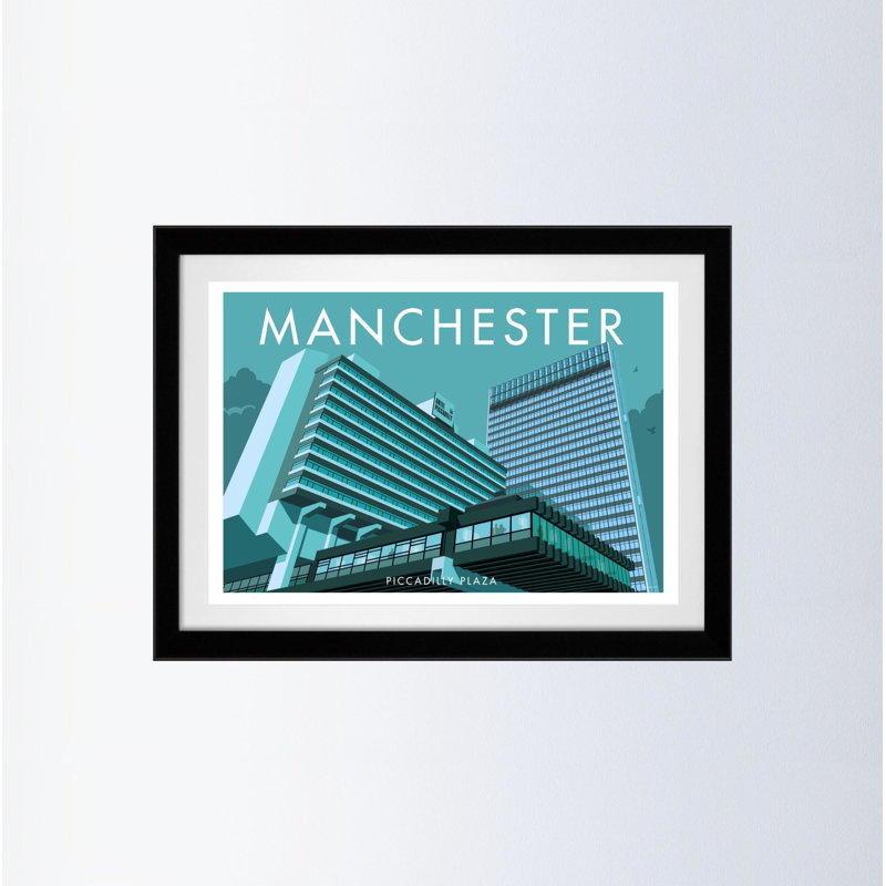 Manchester 8 by Stephen Millership - Print, 33.5cm H x 43.5cm W x 2.2cm D, Black