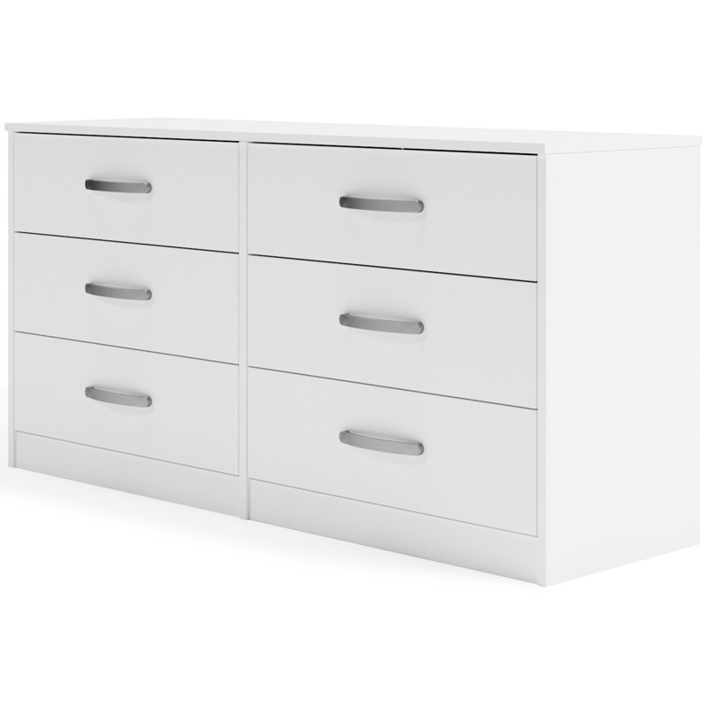 Commode double 6 tiroirs Dymone, Noir, H 26,22 po x l 52,72 po x P 15,83 po