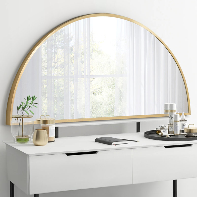 Miroir mural en métal, Doré, 20 po x 40 po