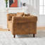 Canapé en tissu 63 po Chesterfield ,Tech, canapé à accoudoirs roulés en tissu High-Tech, canapé rembourré de style Mid-Century, canapé 2 places pour salon, bureau, appartement