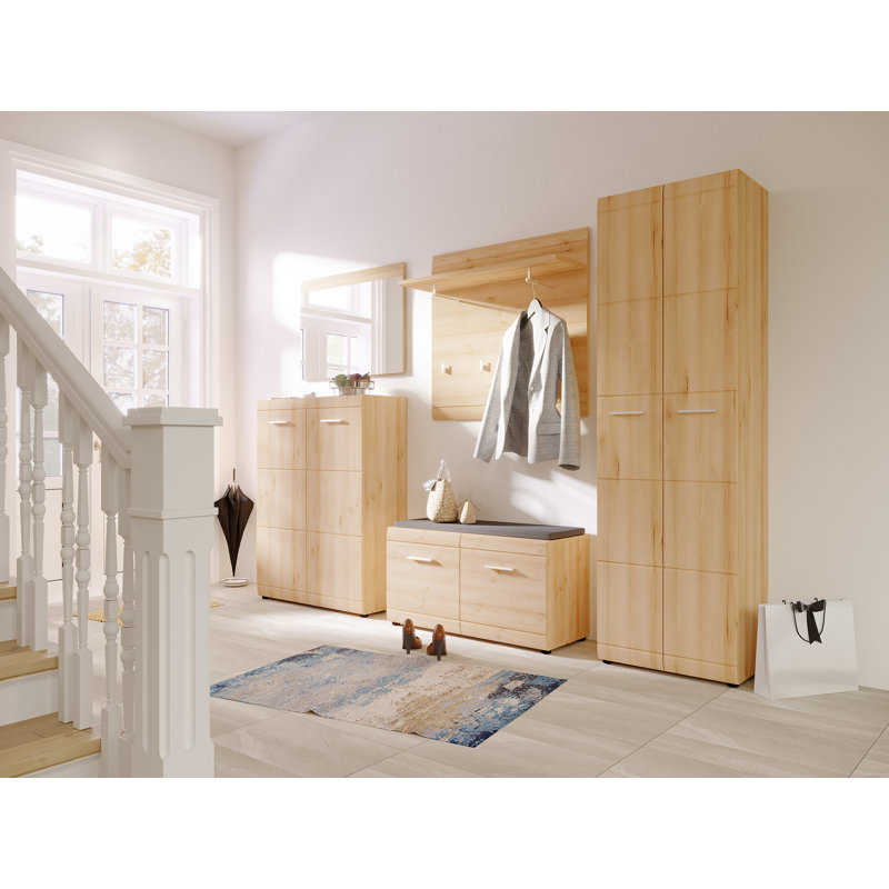 Garcia Wood Flat Wall Mirror, Beech