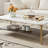 Coffee Table Rectangular Center Table For Living Room Open Space Side Table With Metal Frame
