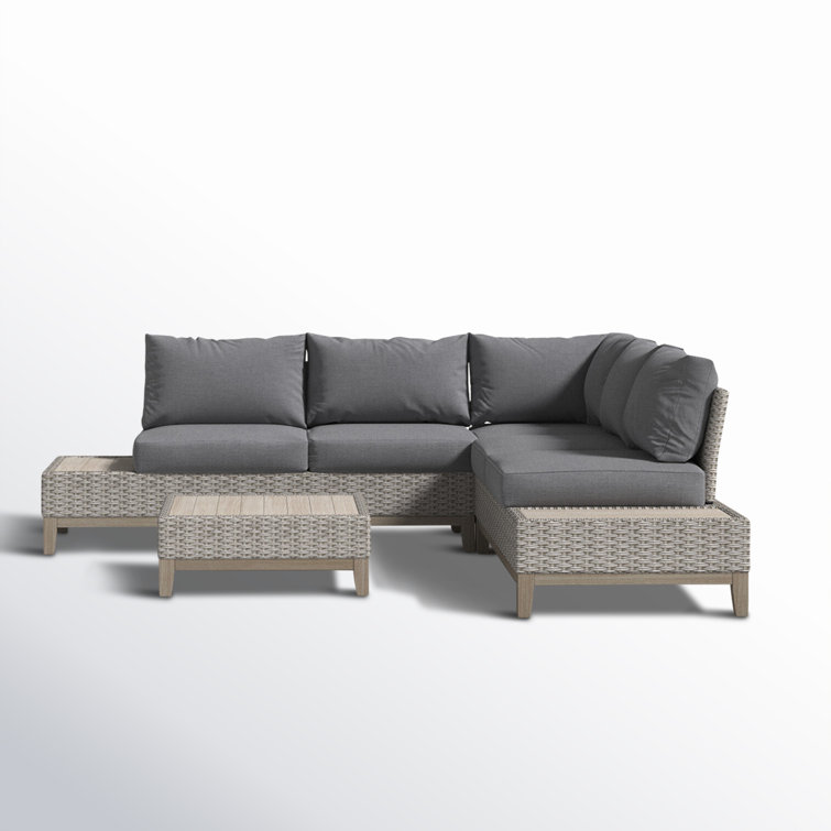 Fleur Wood 4 - Person Patio Conversation Sets with Cushions