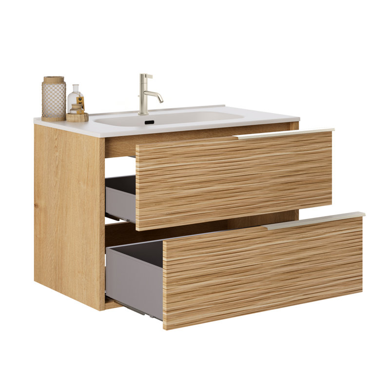 Meuble-lavabo mural simple 32 po Nora, Silver