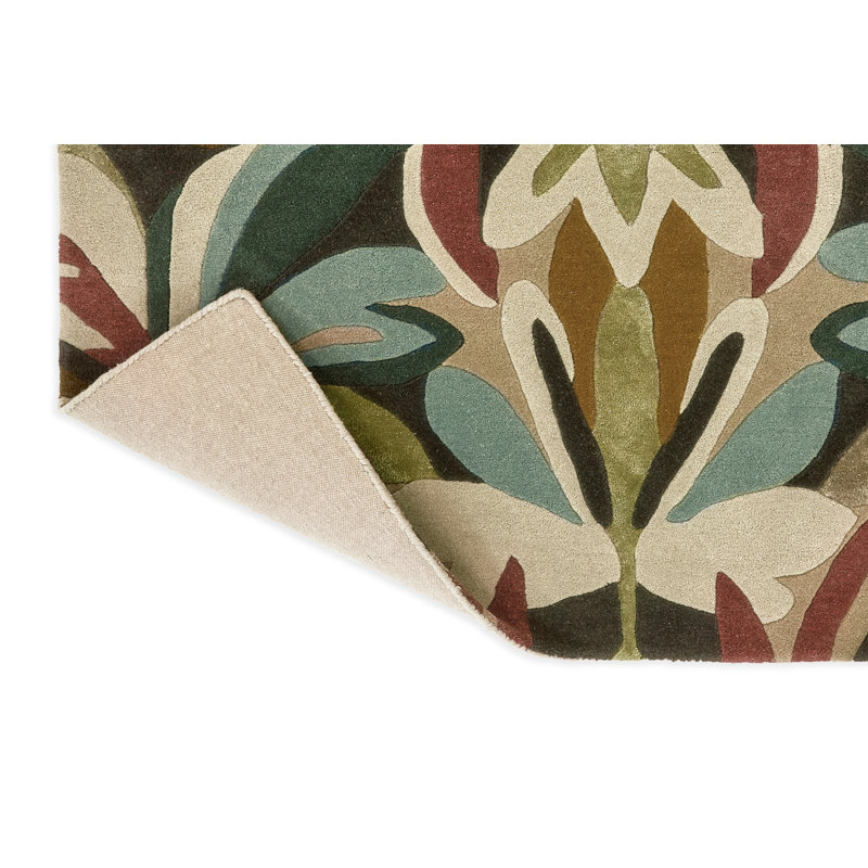 Hand Tufted Floral Area Rug, Rectangle 8'2" x 11'6"
