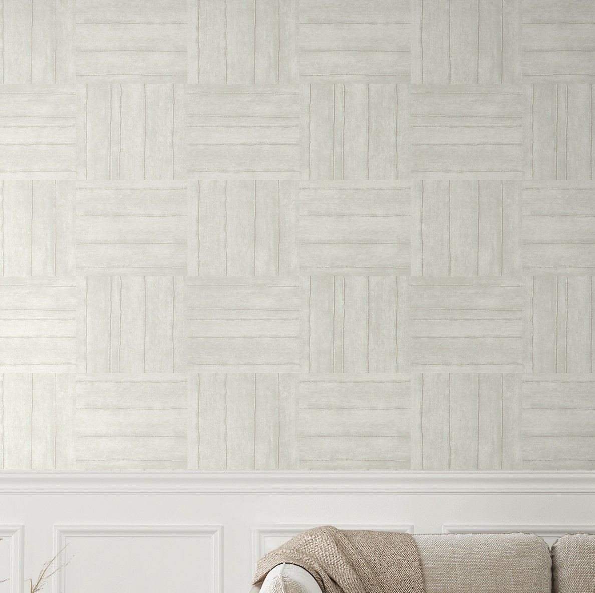 Lianna Geometric Wallpaper, White