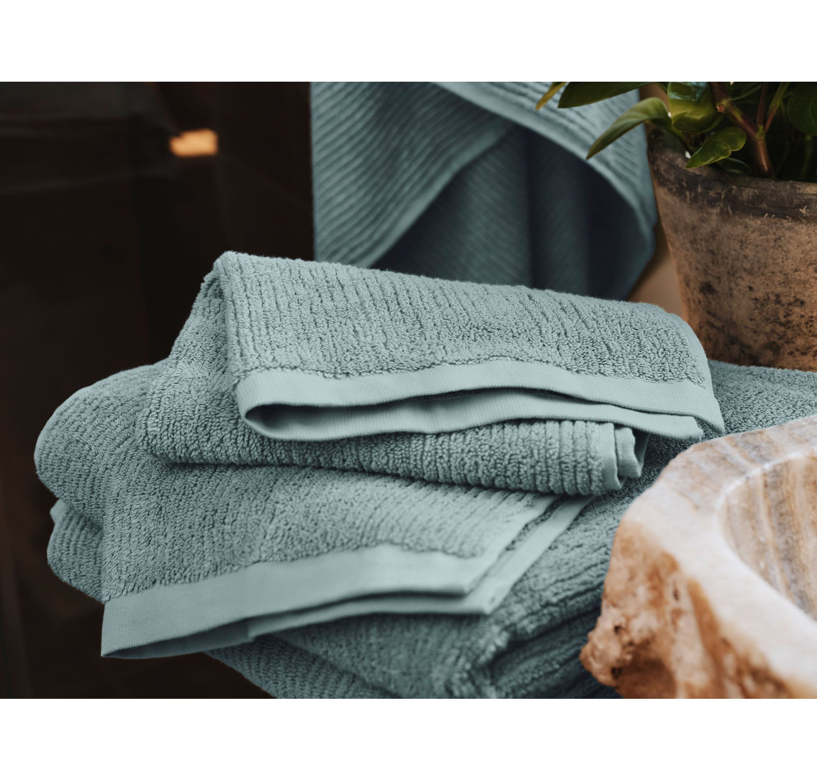 Temescal 6-Piece Organic Cotton Towel Set, Lagoon,  Towel Set