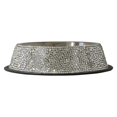 Sparkles Home | Bol pour animaux Strass | Pierres taillées à la main | Acier inoxydable | Petit à grand