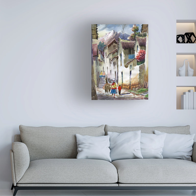Art mural sur toile tendue - "Cuzco I" de Jimenez pour décoration de salon, de chambre à coucher ou de bureau - 35 x 47