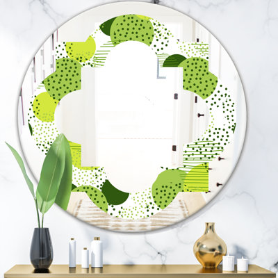 Quatrefoil Abstract Geometric X Eclectic Frameless Wall Mirror