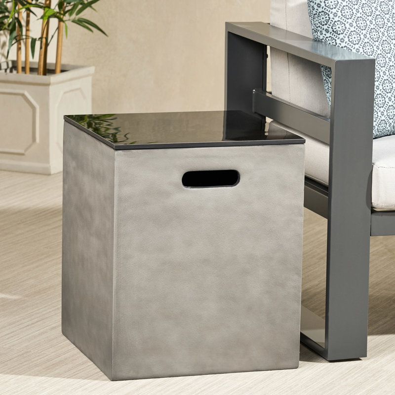 Table d'appoint en céramique avec support de réservoir en céramique légère et polie