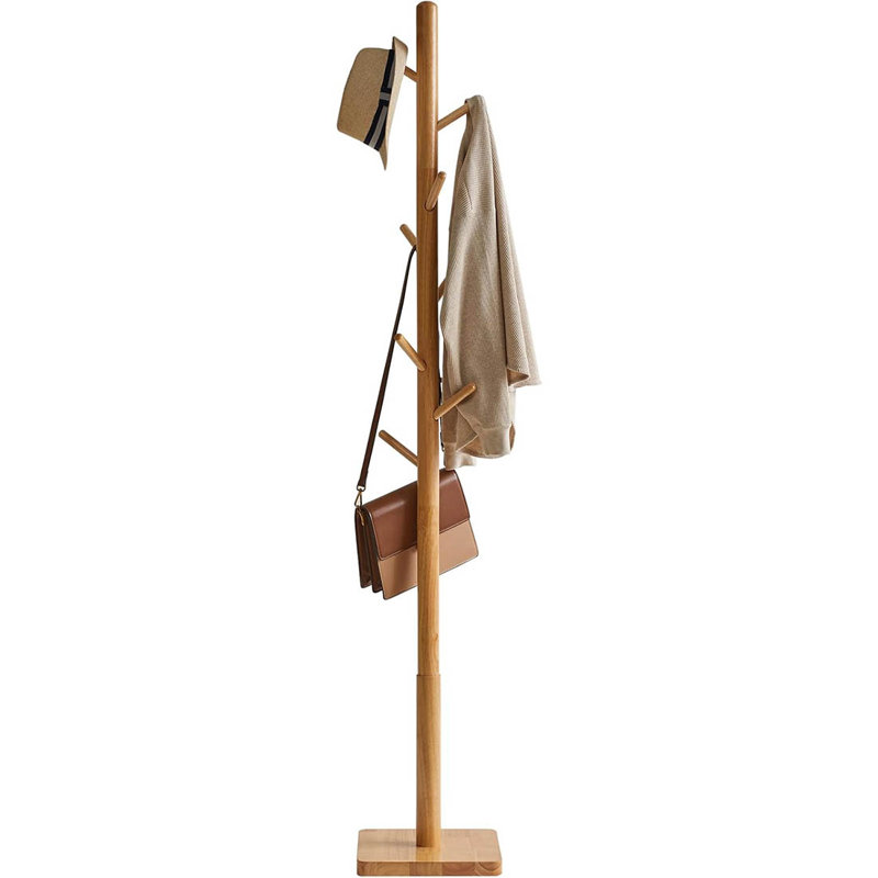 Freestanding 8 - Hook Coat Rack, Natural