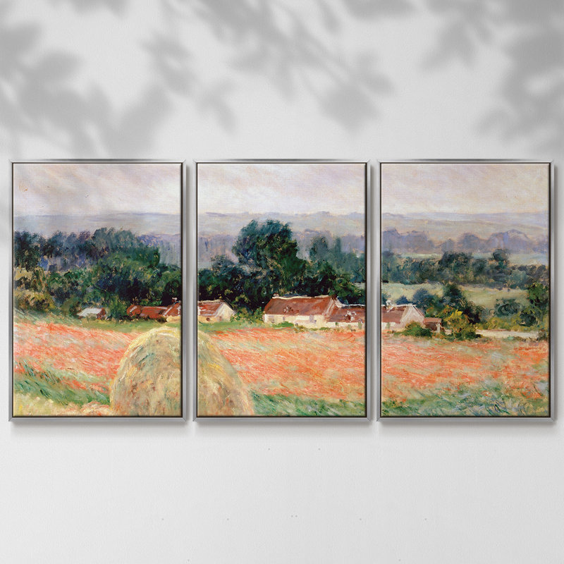3 pièces Monet, Argent, H 36 po x l 75 po x P 2 po