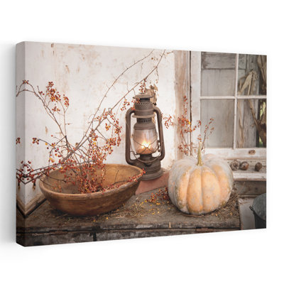 Bittersweet Bowl - Modern Farmhouse  Vintage Rustic Decor Autumn Harvest Vintage Lantern Art