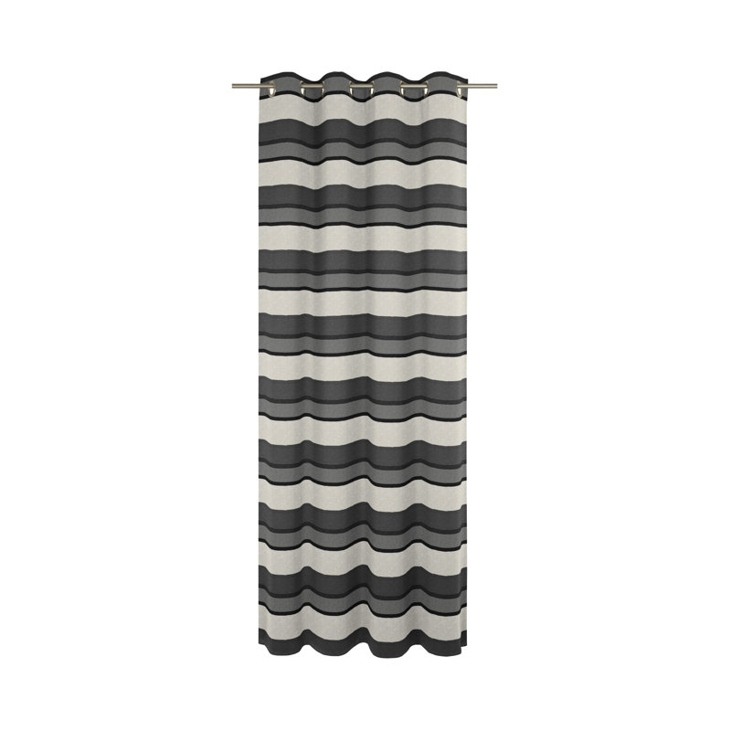 Menorca Room Darkening Curtain Single Panel, 132 W x 245 D cm, Grey
