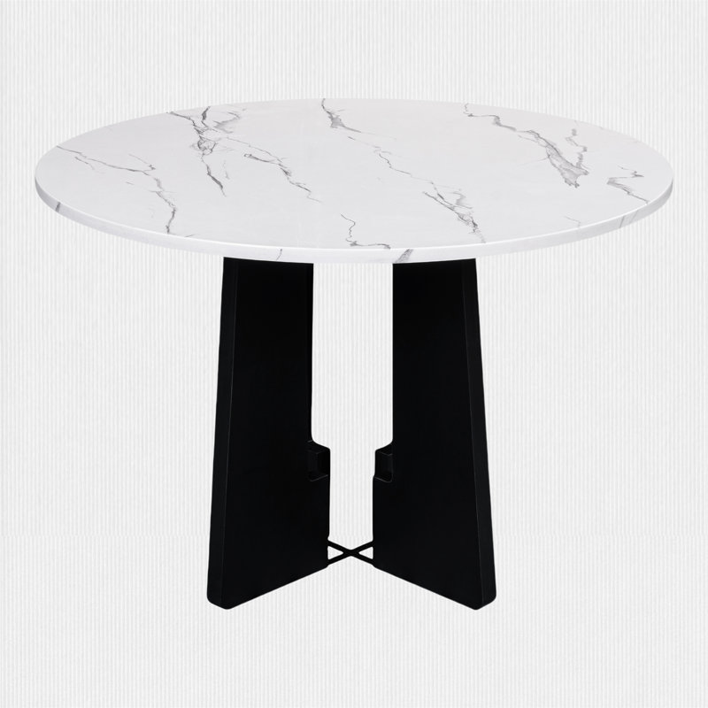 Round Dining Table for 4, White