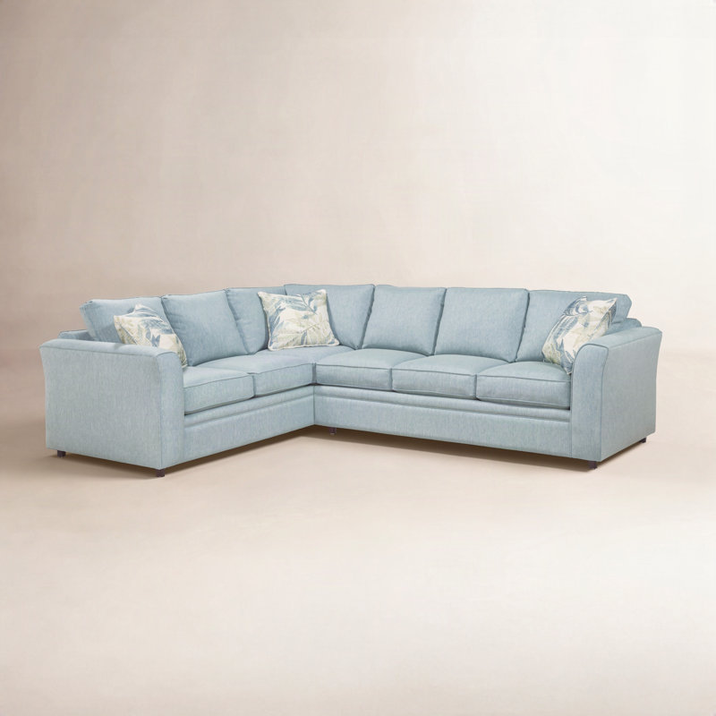 Northfield Two-Piece L Sectional With Queen Sleeper, Right Hand Facing, Basic Blue, 5" Innerspring Mattress