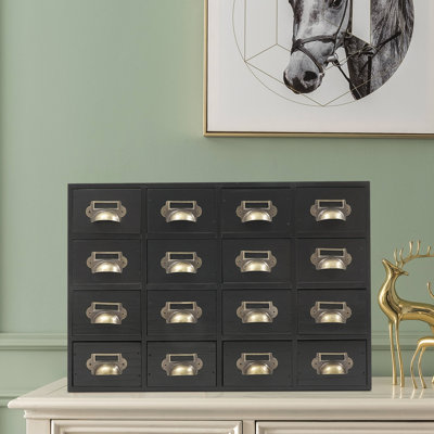 Wood Stackable Desk Organizer With 16 Drawers