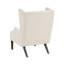 Fauteuil à oreilles contemporain beige avec revêtement en chenille et structure en contreplaqué-134541891