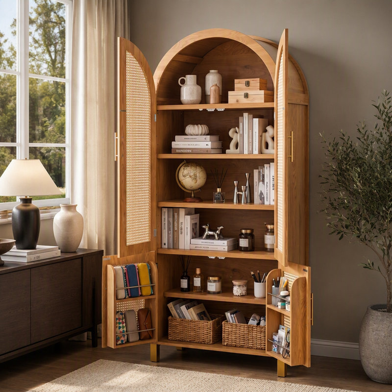 Armoire arquée de 71 pouces de hauteur, Oak