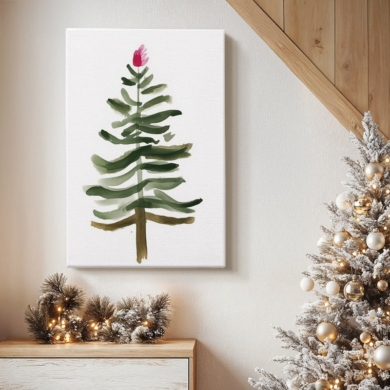 «Dusk of Snow White Fir» - Toile tendue avec châssis de qualité supérieure, H 18 po x l 12 po