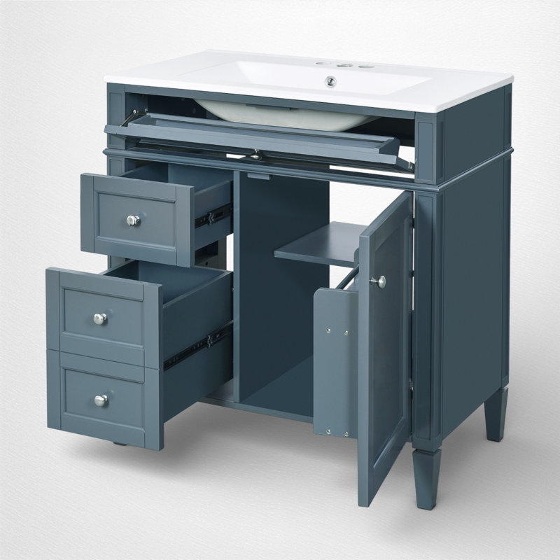 Ensemble de meuble-lavabo simple 30 po, Bleu indigo