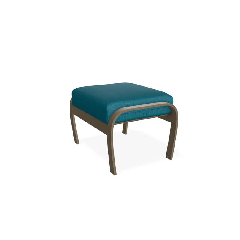 Repose-pieds avec coussin Askar, Bois de plage texturé, Tissage uni palette paon Sunbrella®