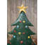  Set of 2 Hand-Hammered Metal Christmas Tree Yard Stakes – Outdoor Holiday Garden Decor, Distressed Green Finish