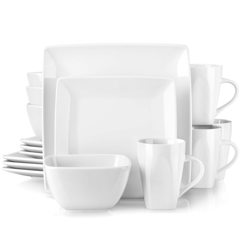 Kenard Piece Ceramic Dinnerware Set - Service for 4, White