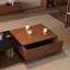 Table basse simple en bois massif au design rétro-107149381