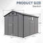 Remise de rangement extérieure en plastique 8 x 10 pi - Remise à outils verrouillable en résine avec fenêtre et plancher-130594087