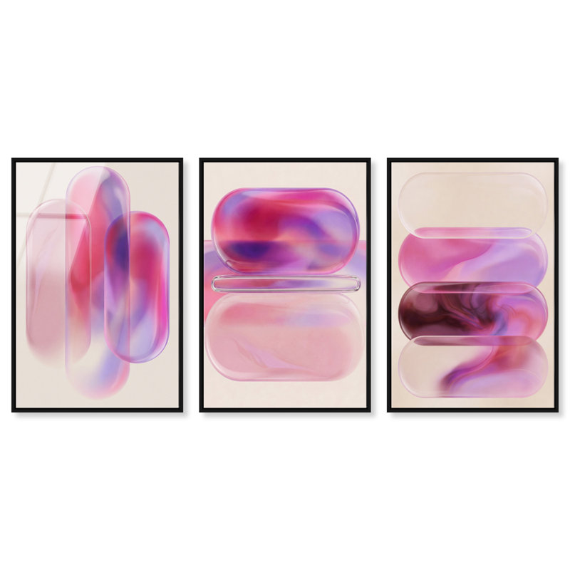 Rose Topaz Set High-Gloss Frameless Acrylic Glass Wall Art Abstract Print by Oliver Gal, Ready to Hang, 10 x 15, 24"H x 16"W
