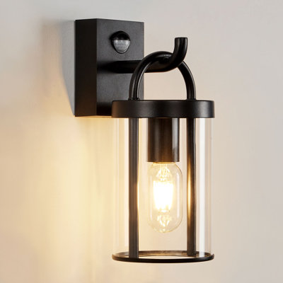 Amiena Matte Black 26cm H Outdoor Armed Sconce