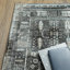 Tapis oriental en polyester tissé à la machine en gris-1375691688