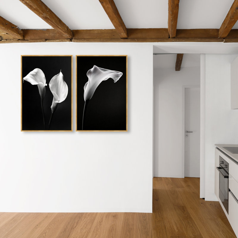 Calla Lily Set Set by Oliver Gal, 37" H x 25" W, Gold Floater Frame