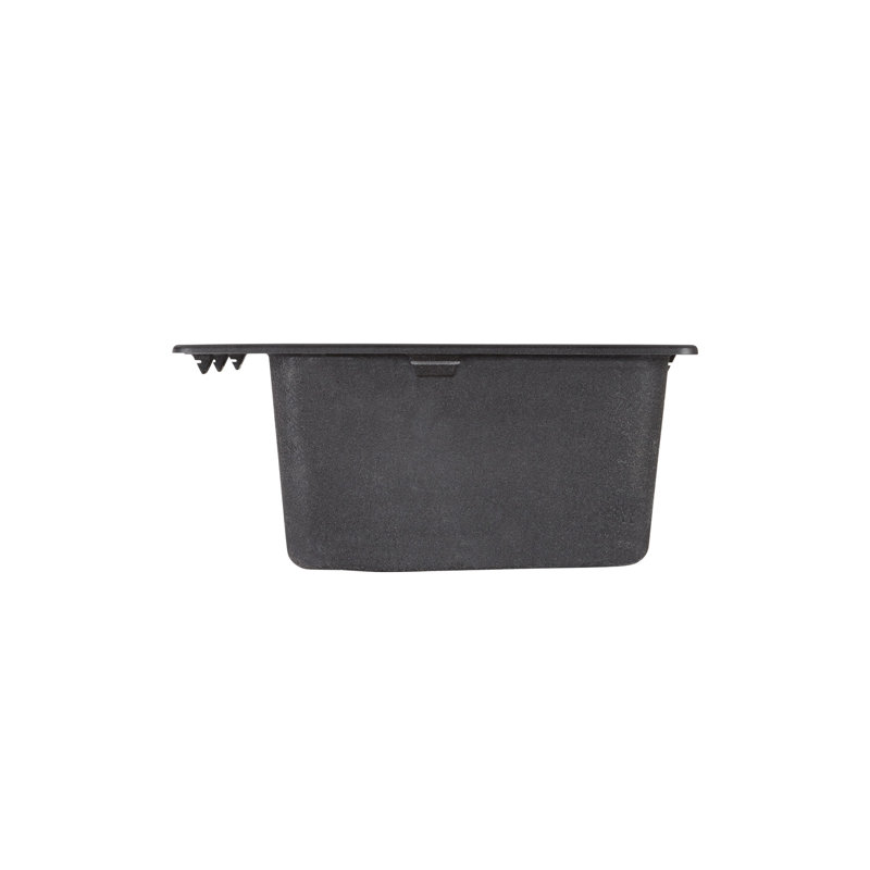 Totten 33" Single Bowl Granite Undermount Kitchen Sink, Noir