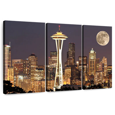 Sebbie Supermoon au-dessus de Seattle