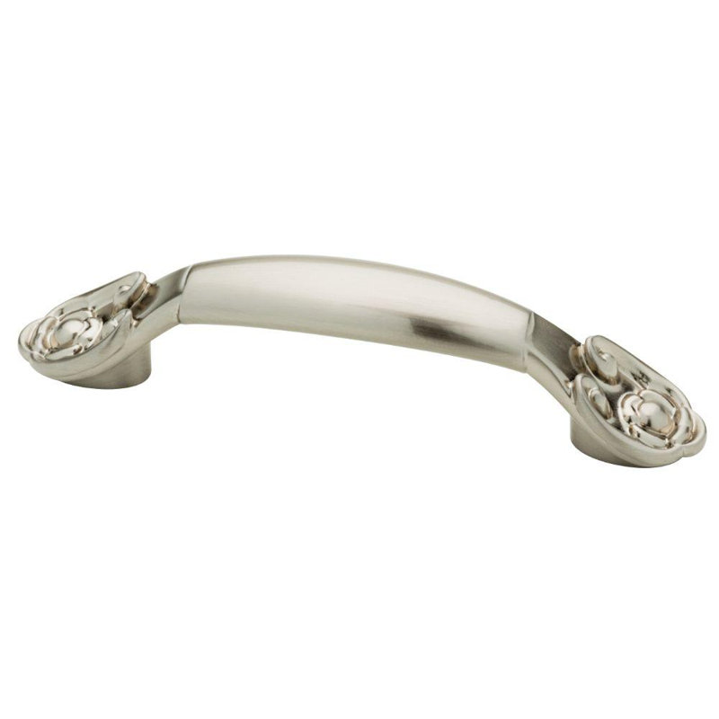Poignée rose 3 po Alysse nickel satiné