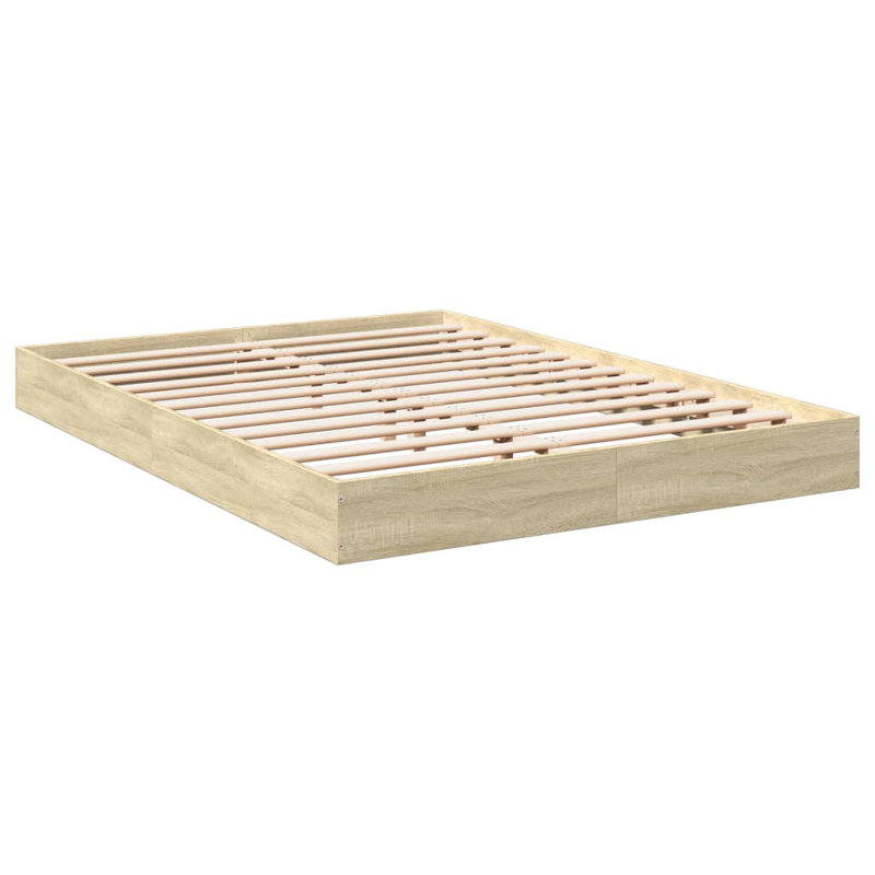 Vidaxl Bed Frame Engineered Wood, Sonoma Oak, European Double (140 x 200cm)