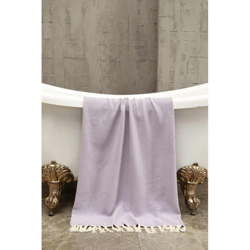 Serviette de plage 100% coton Villalpando, Mauve
