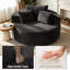 Fauteuil lounge rond surdimensionné de 140 cm en velours côtelé, canapé sans structure avec coussin, aucun assemblage requis - Gris foncé-129762223