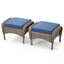 Repose-pieds d'extérieur en osier avec coussin Gaetanino-288057631-314006375