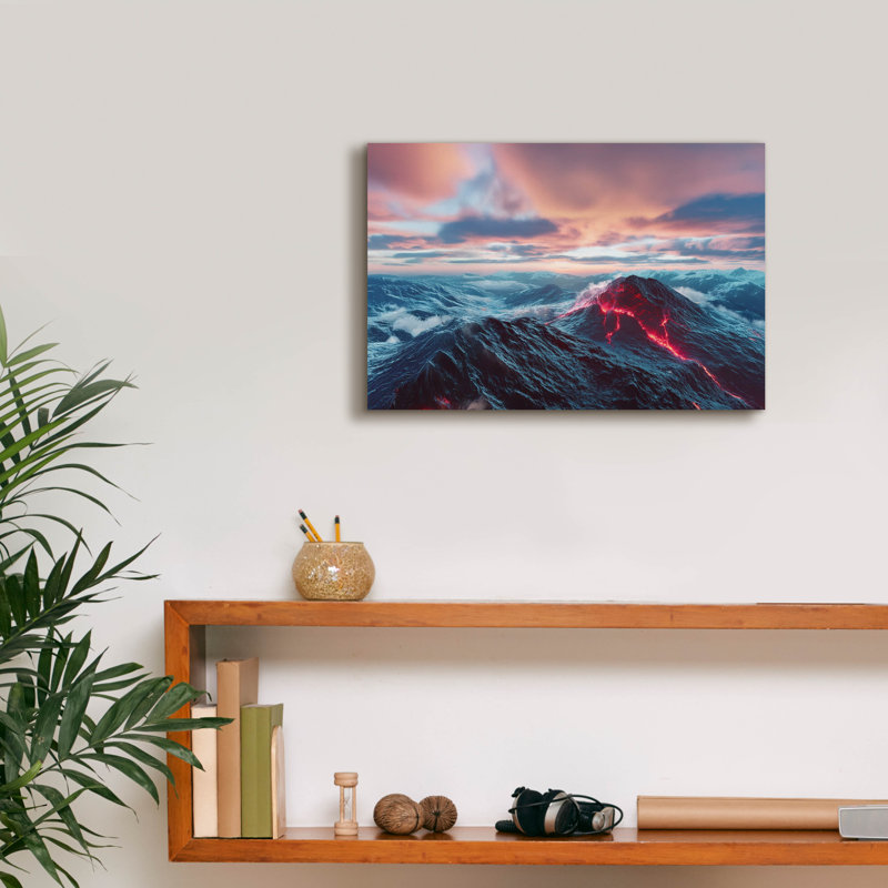 Toile épique «Sea On Fire» par Ann Klee, 18 po x 12 po, H 12 po x l 18 po