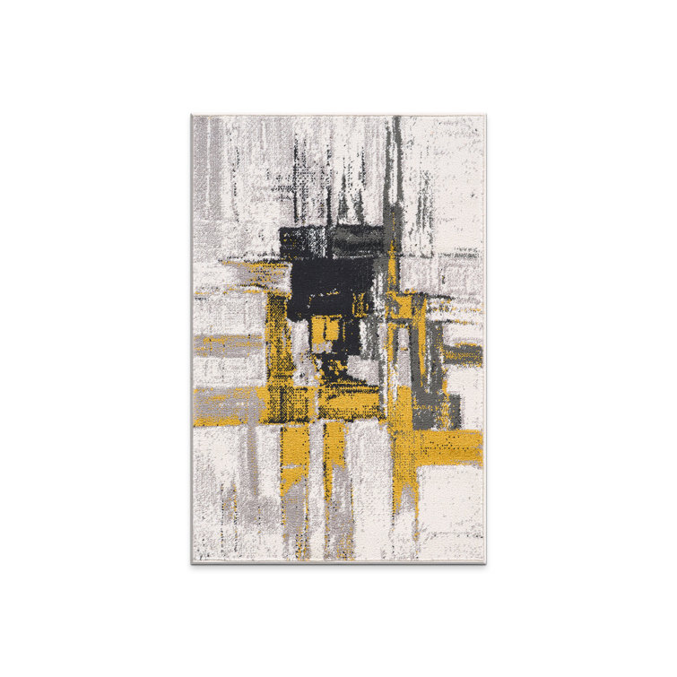 Doucette Abstract Ivory/Gold/Gray Area Rug