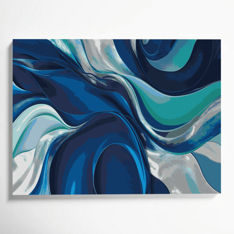 «Lyrical Abstraction 83», art mural sur toile bleue, H 20 po x l 30 po